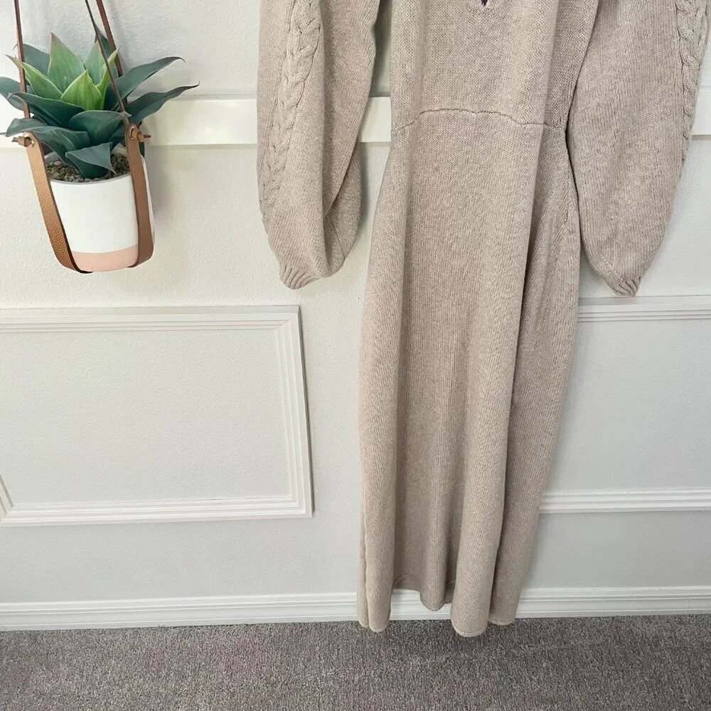 Joslin Studio Aurora Knit Long Sleeve Maxi Dress Flax Size M - Picture 3 of 9